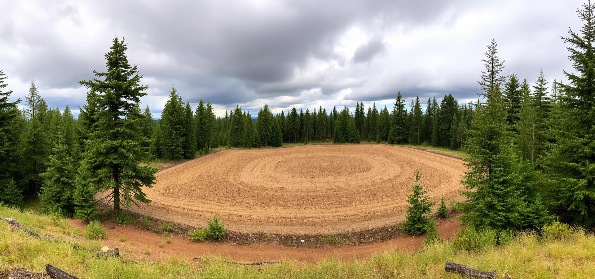 Cleared land in Oregon forest